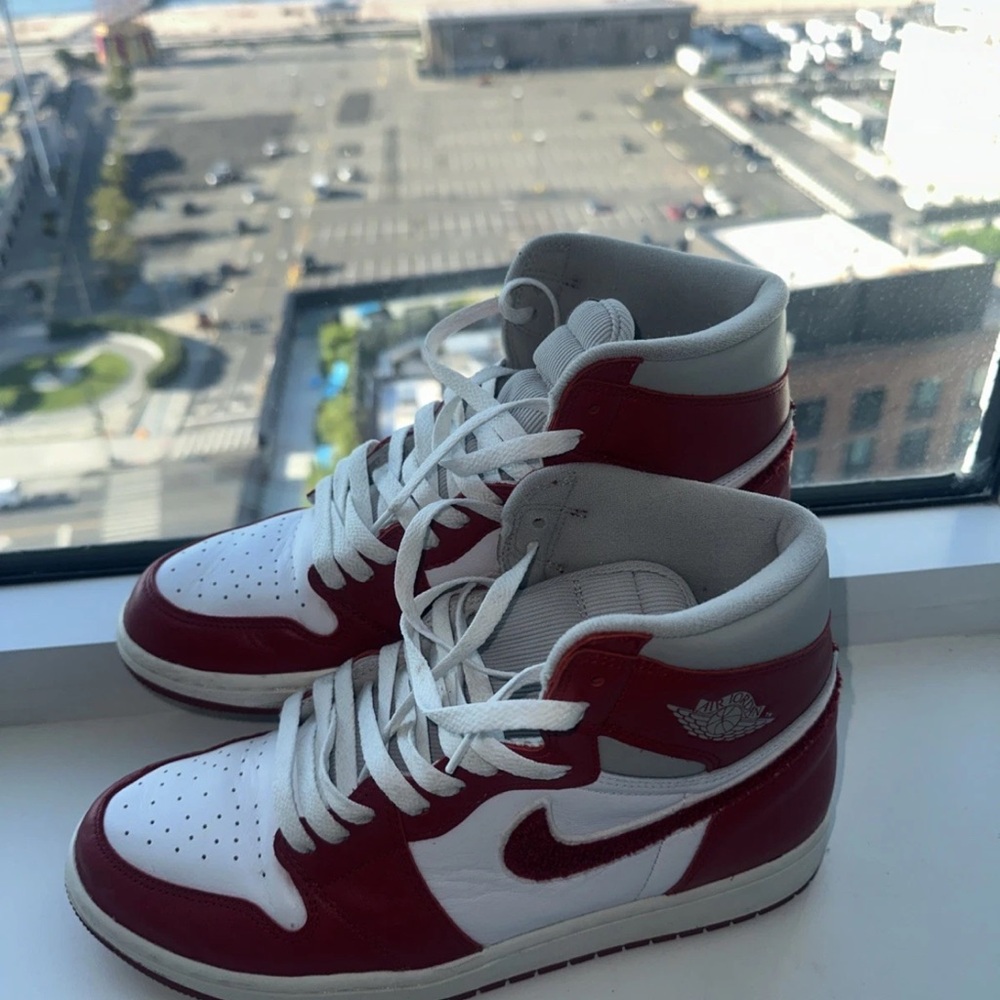 Air Jordan 1 Retro High OG Red Varsity and White High-Top Sneakers